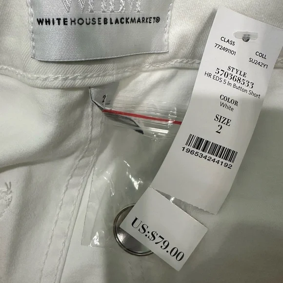 White House Black Market High Waist White Shorts - Picture 7 of 8